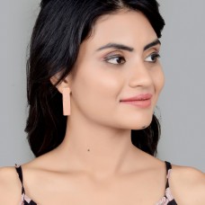 Silver bar stud minimalist earring